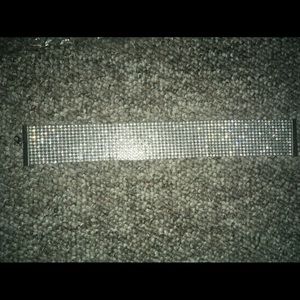 Sliver wide choker necklace